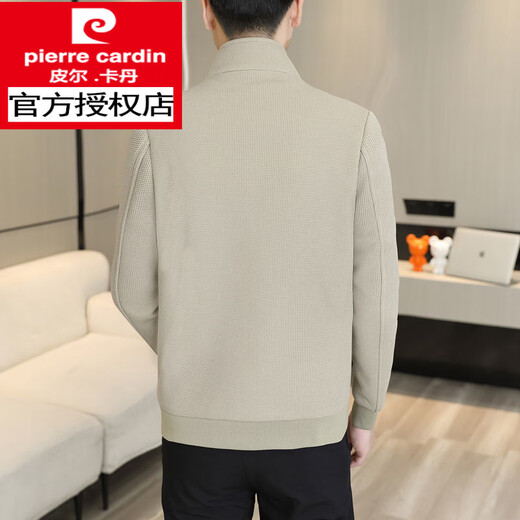 Pierre Cardin Jacket Herren Spring- und Herbst Trendy Herren-Freizeitjacke 2025 Neue Jugend Spring Windbreaker High-End-Revers-Lteel-Top Gray 695 XL etwa 120-135 Jin [Jin ist 0,5 kg]