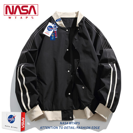 NASA ABOUT官方联名休闲夹克男款春秋季新款美式棒球服痞帅情侣款外套 N250JK838枣红 S 建议体重95-120斤