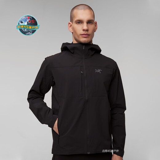 始祖鸟（ARC'TERYX）Arcteryx Gamma Lightweight 户外防风薄软壳外套男款9196 黑色连帽-Black M