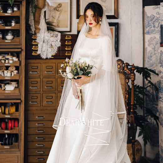 
Dear White Original <Chiduchi> Simple Satin Wedding Dress Texture French Bride Engagement Dress Qianduchi Trail丨Spot S 165