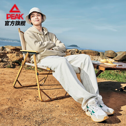 匹克连帽羊羔绒卫衣夏季新款宽松开衫拉链外套休闲男女同款保暖外套 白浅卡其-3500 S (165)