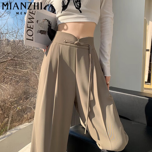 Coton New Chinese Narrow Version Chinese Pantalon tombant pour les femmes au printemps et à l'automne Été Nouveau petit pantalon décontracté à jambe large [840 de haute qualité 30,5] l 105-115Jin [Jin est égal à 0,5 kg]