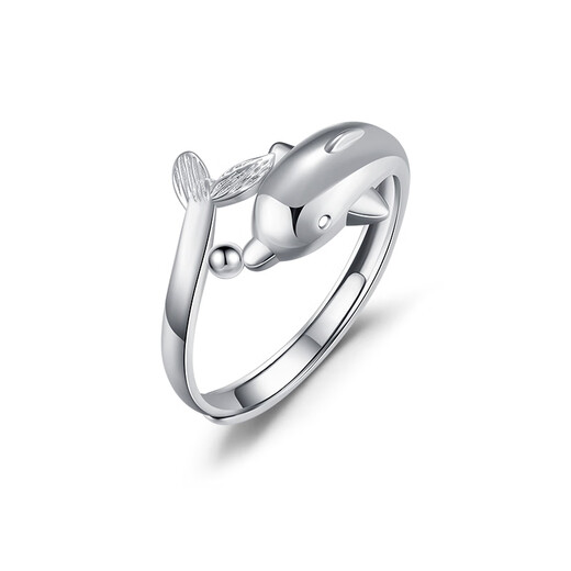 Gold Supreme (3DG Jewelery) Dolphin Elf platinum 950 ring as a gift for your girlfriend. Priced by the gram. No. 16 - 3.89 grams (including labor costs of 292 yuan)