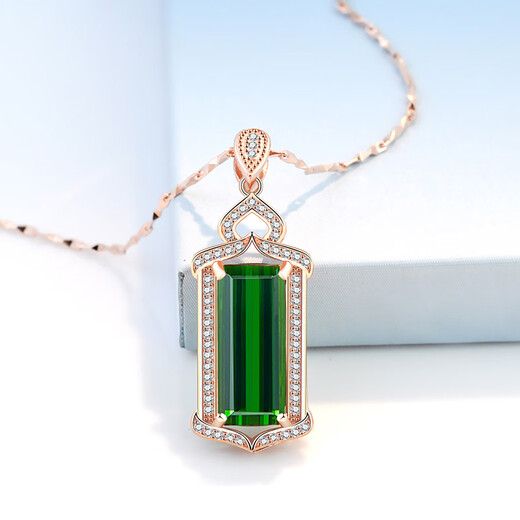 OEMG necklace for women 925 sterling silver plated 18k gold emerald zircon pendant temperament luxury silver jewelry gift for girlfriend gold green zircon necklace
