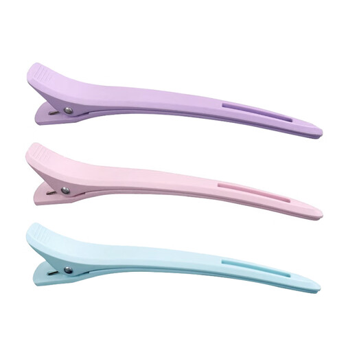 Xiang Princess Hairdressing Special Hairstylist Long Mouth Clip Duckbill Clip Barber Shop Perming and Dyeing Zone Positioning Seamless Hair Clip Styling Clip 1# Color 3 Pieces
