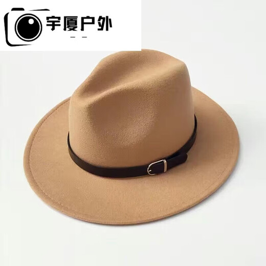 Balsa núcleo oppenheimer sombrero para hombres y mujeres de otoño y invierno top de lana caballero jazz cinturón plano hebilla gris oscuro 57