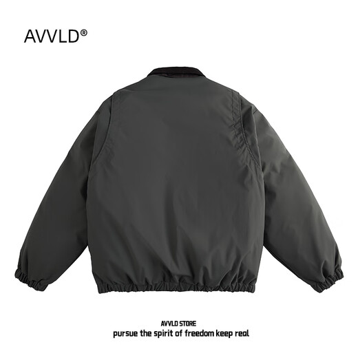 AVVLD美式底特律工装棉服男冬季加厚保暖宽松潮流百搭翻领棉衣外套男 灰绿色 2XL