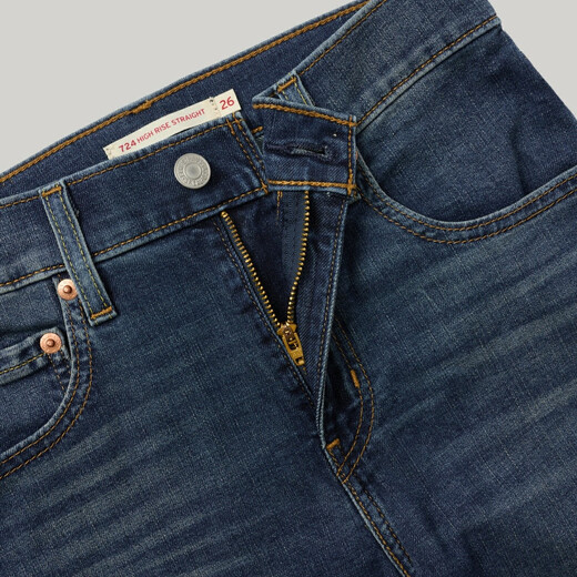 Le printemps et l'été de Lévi, le printemps et l'été, le 724 High Waist Slim Slim Straight Blue Dark Blue 27 (28)