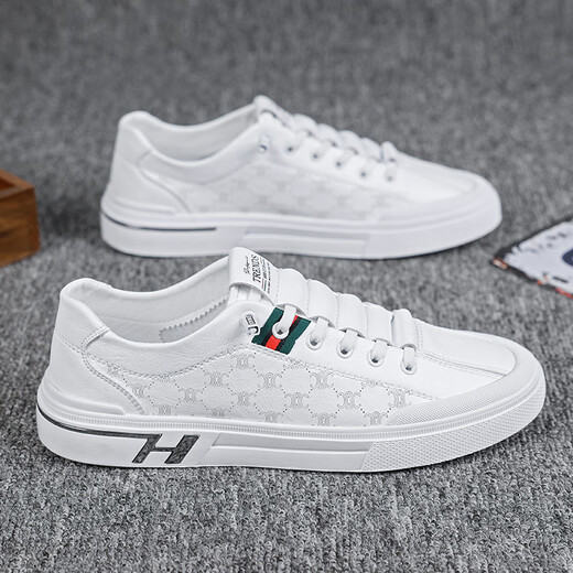 Changxiang huili masculin's chaussures 2025 Été Nouvelles chaussures plates à semelle douce Sports Sports Chaussures en cuir décontractées d'un pied pour porter des chaussures à la mode pour les hommes beige [la taille est petite, il est recommandé de prendre une taille plus grande] 40
