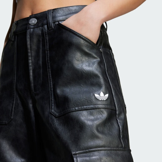 Adidas (adidas) Стиль рабочей одежды Свободная имитация кожаные спортивные штаны для женщин в зимнем клевере JX9226 Black 24