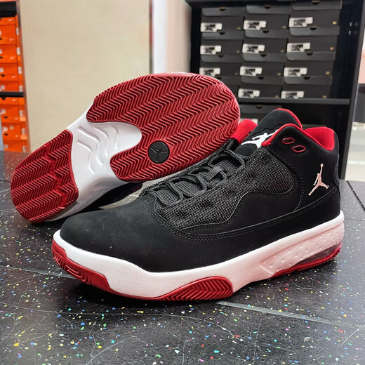 
Nike (NIKE) men's shoes 2025 summer new JORDAN MAX AURA 2 men's basketball cushioning sports casual shoes CK6636-016 black and red 42