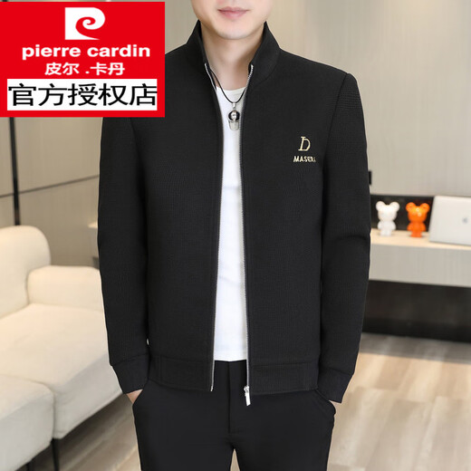 Pierre Cardin Jacket Herren Spring- und Herbst Trendy Herren-Freizeitjacke 2025 Neue Jugend Spring Windbreaker High-End-Revers-Lteel-Top Gray 695 XL etwa 120-135 Jin [Jin ist 0,5 kg]
