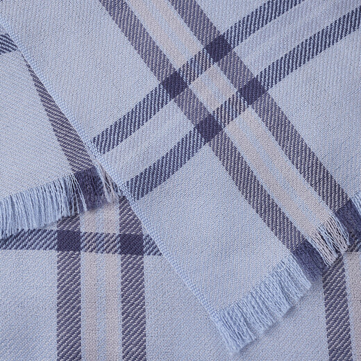 ERDOS early spring worsted cashmere plaid business casual men's shawl, linen blue 180cmX60cm