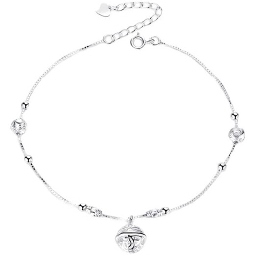 Guanpu Pavilion Fat Donglai's same style pt950 platinum anklet PT999 palace bell female bell 2024 new trendy niche design PT950 palace bell anklet (no sound) SF lettering