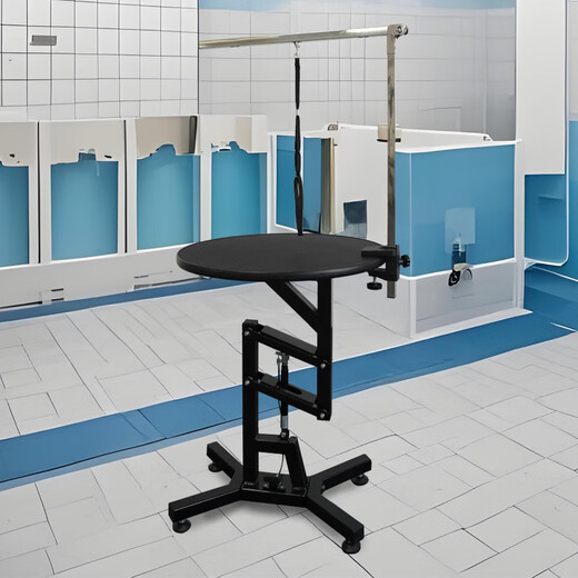 OEING Pet Grooming Station Multi-functional Grooming Workbench Shearing and Bathing Bracket Rotating Liftable Small Dog Electric Black Round Grooming Station (Thickened Column) 1