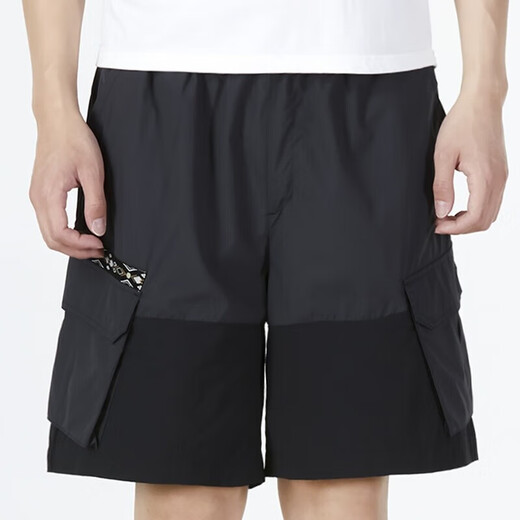 阿迪达斯（adidas）官方neo裤子男装春夏季新款ins潮时尚梭织工装裤跑步训练健身短裤 HC9737/黑色 M 建议135-155斤