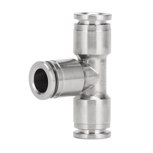 EXSN three-way stainless steel air pipe joint metal pneumatic joint 304 air pipe quick-in connector PE4 6 8 10 PE-10