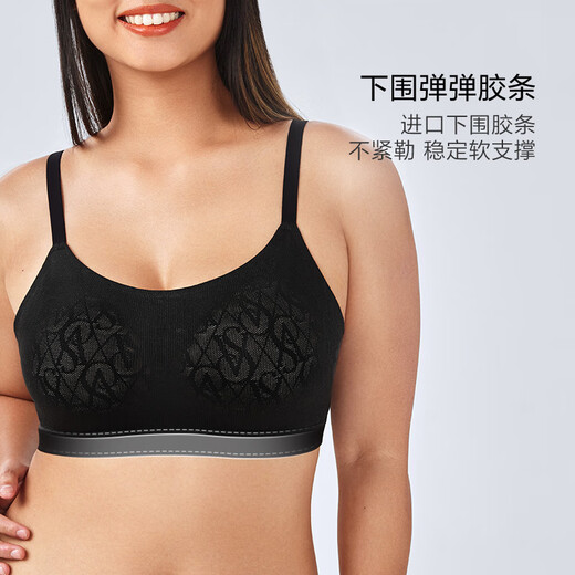 Victoria's Secret 5 Victoria's Secret Classic Classic Logo Presbyterian Lace Back-Current Cup Vest Style Bra Underwear Women's Thin Style 54A2 Classic Black-6630 XS