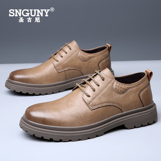
SNGUNY high-end light luxury brand casual leather shoes men's 2042 autumn new casual shoes men's trendy business formal shoes men's shoes black 9913 39