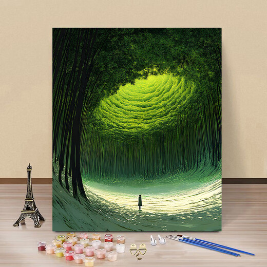 Dragon Sight Guérison paysage d'huile numérique peinture de bricolage à la main et à la guérison de style inscripteur de style inscripteur à la main Z-677 Espace oublié 30 * 40 Cadre intérieur + stylo pigment + crochet (sans bordure)