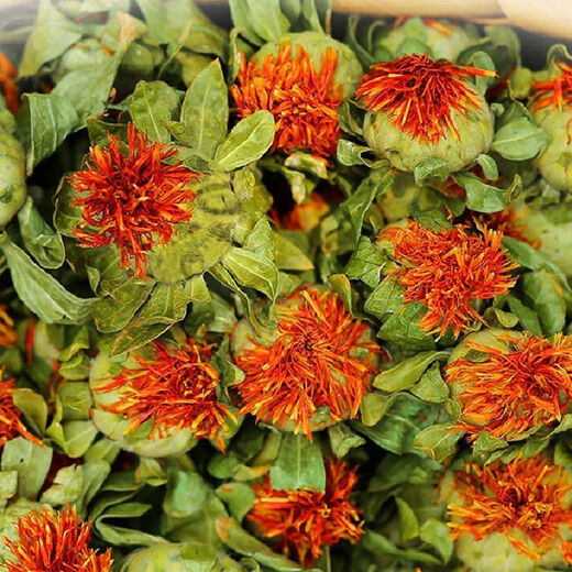 Kou Pang Donglai Qualität Tibet Wild Safran getrocknete Produkte Chinesische medizinische Materialien Ganze Safran Frucht Safrankopf Tee Streng ausgewählt Safran Ganz *495.-505.g