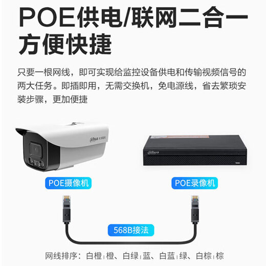 dahua大华监控摄像头400万2K高清全彩夜视POE供电户外防尘防水手机远程监控器 DH-P40A1-A-IL2 3.6mm