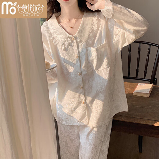 
Modal gold velvet pajamas for women for women for Autumn 2025 new long-sleeved trousers sweet princess style lace spring and autumn winter SMSD-9922 M (recommended 80-100Jin [Jin equals 0.5 kg])