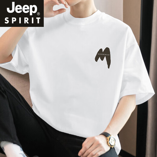 Jeep Spirit260g Американская футболка в супертяжелом весе мужская футболка с короткими рукавами с короткими рукавами с короткими рукавами