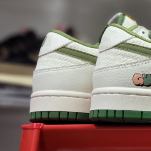 QIAO YIMAI SB Dunk Bean de baja moda frijoles de la marca y hombres y mujeres de bajo top zapato deportivo informal DQ1098-368 DQ1098-368 Bean and Green 41
