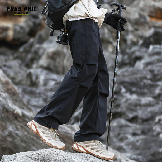 Foss Phil American overalls men's autumn and winter velvet thickened warm straight outdoor paratrooper casual pants 8398R black 2XL