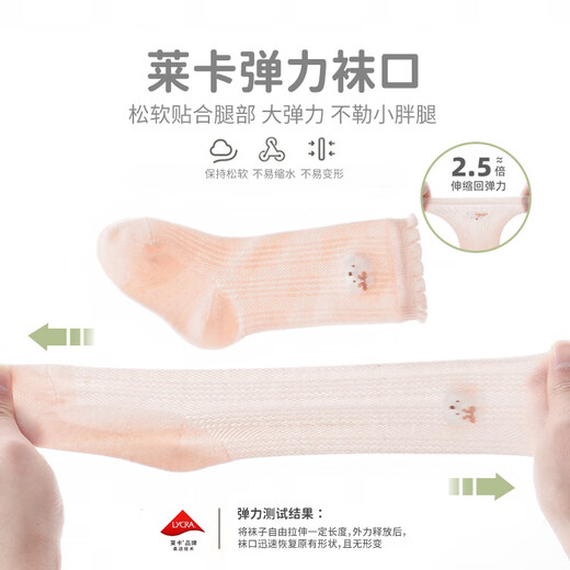 南律宝宝花边袜春夏网眼薄款中高筒婴儿无骨袜小腿袜新生儿公主袜白色 9731中高筒 3双 6-12月 (S)