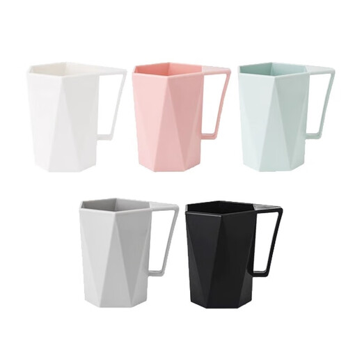 Creative mouthwash cup for home brushing plastic water cup European-style dental cylinder simple toothbrush cup couple black 330ml 2 pieces