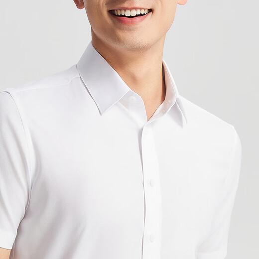 JEUNTER CHETRIVED-MANDED MEN'S DP CHIRTE IRER FIR-FREE COTTON Lacele Fabric Confortable et facile à prendre en charge 2025 MALLAGE MELLE SAME STYLE BLEACHED PLAIN YSDP110827BBA 42 (180 / 100A)