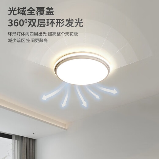 CLCEY卧室灯现代圆形led吸顶灯2024年新款侘寂风家用房间灯中山灯具 92 9215白色圆形-40cm三色变光