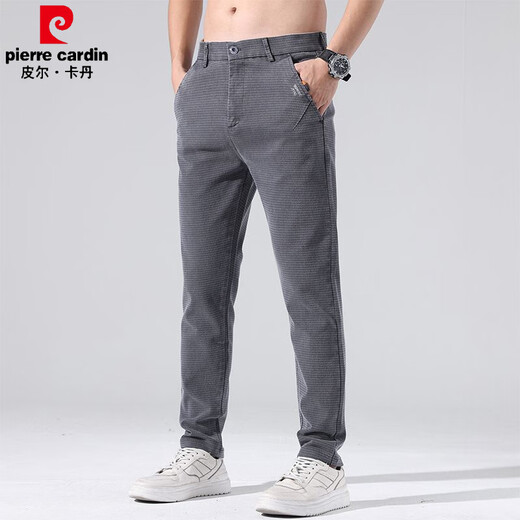皮尔卡丹（pierre cardin）春秋休闲裤男士修身直筒商务正装西裤男潮流百搭弹力长裤子春秋款 【品质好货】653浅灰 28 (腰围2尺1)