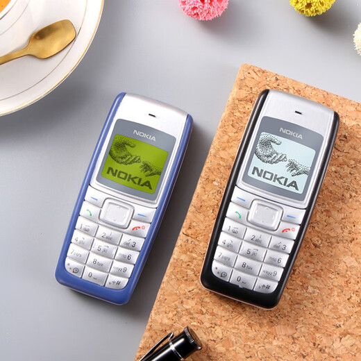 诺基亚（NOKIA）直板1110经典按键备用保密超长待机学生1112老人 1110黄屏移动版蓝色 裸机没有电池