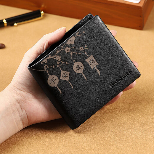 
MashaLanti wallet men's short wallet large capacity genuine leather card bag change ID bag birthday gift for boyfriend husband