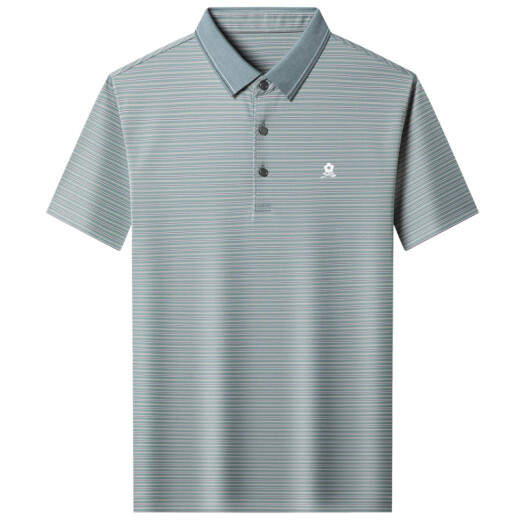 Mengtejiao Herren Mulberry Seide Kurzärärmelte T-Shirt 2025 Sommer mittleren Alters Anzug Business Casual Striped T-Shirt A829-Red M 165 Geeignet für 100-115jin [Jin entspricht 0,5 kg]