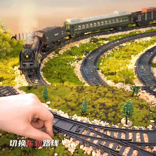 Fenming Children's Electric Trail Track Toys Simulation Retro Dampf Train Internet Promi 3-6 Jahre 5 Jahre 1. Juni Geschenk Retro-Dampfzug [625] wiederaufladbare Lithium-Batterieversion