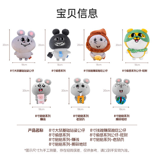 Miniso (miniso) 8 pouces Hug Plux Doll Toy Doll Doll Doll Office Girlfriend Birthday Gift for Rat Medicine