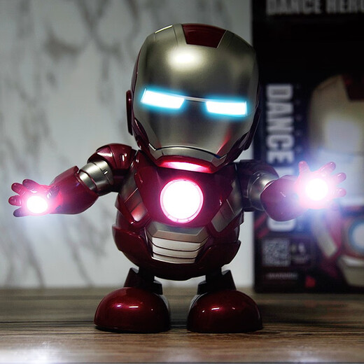 
Superb electric singing and dancing Iron Man robot toys children boys baby 0-1 year old 2 girls baby 3 boys dancing little pepper robot gift box set 4 songs upgraded charging version + 3 rechargeable batteries + screwdriver