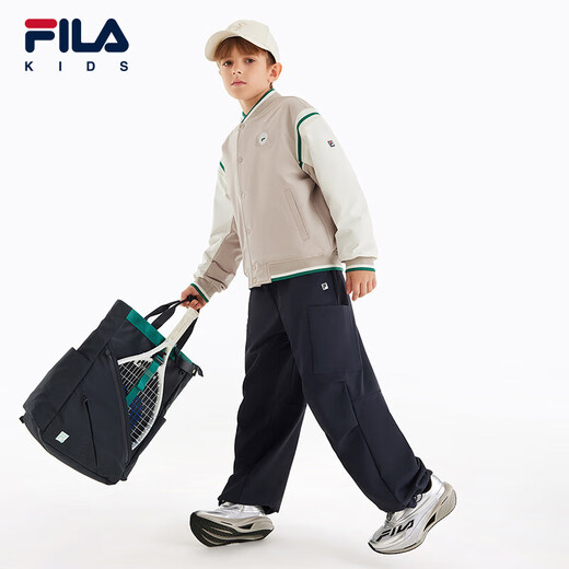 Fila Feihu Technology Fila Children's Jacket 2025 Spring New Men's and Big Children's Jacket Sportswear Shoal Middle Khaki-DK 150