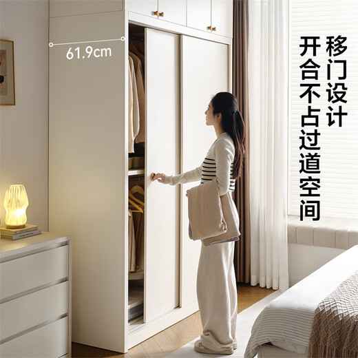 Quanyou Home Wardrobe Bedroom Sliding Door Modern Simple Furniture Small Apartment Clothes Storage Cabinet Sliding Door Wardrobe