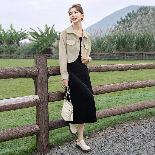 
Sichuanshe Fashion Set 2025 Spring and Summer New Women's Lapel Jacket Wear Slim Mid-Long Skirt Two-Piece Set