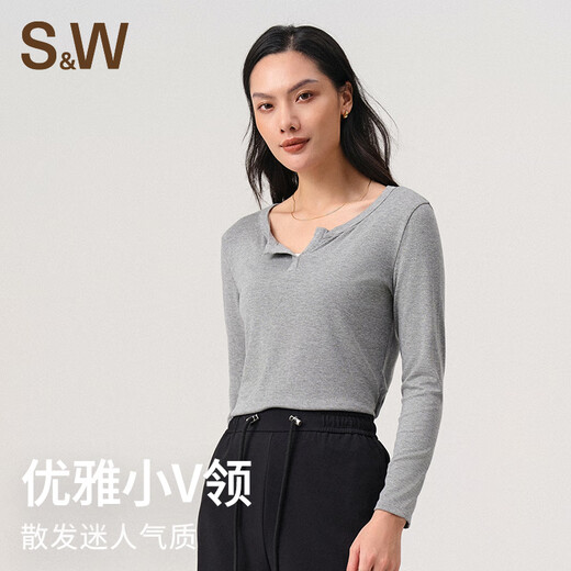 S&W Sports Long Sleeve Slim Running Top Yoga Pilates Fitness Clothing Bottoming Breathable Elastic Training Clothes Women's Floral Gray XL