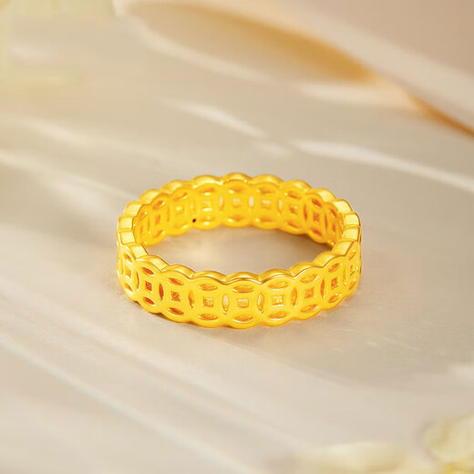 Free Talk Ring Women's Copper Coin Ring 2025 New Imitation Sand Coin Coin Ring Money Making New Year's Gift for Girlfriend Default No. 7, other sizes need to be noted
