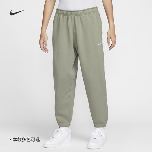 耐克（NIKE）男子加绒长裤春季卫裤针织宽松休闲刺绣个性DX1365 063调色暗灰/白 S