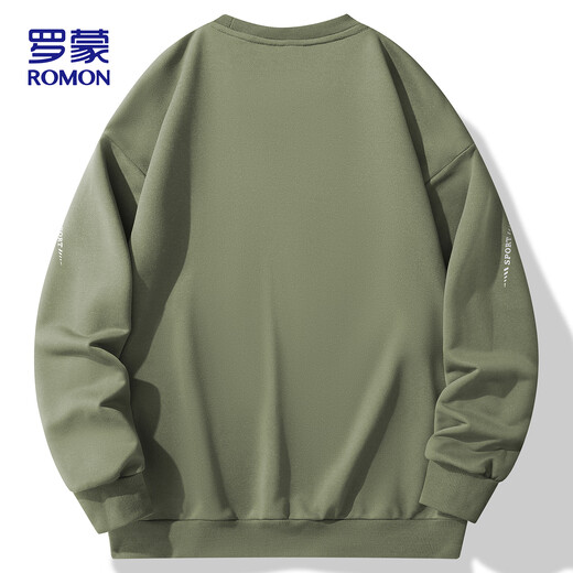罗蒙（ROMON）罗蒙卫衣男春季圆领长袖T恤休闲打底衫上衣男装ZH702黑色L