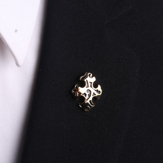 Lüge Shang Herren Sonnenblume Business Business Brosche Anzug Hemd einfache Platte Gold plattiert Silberkragen festgesteckt