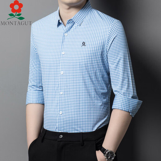 Camisa de manga larga Montagut Camisa a cuadros Capital para hombres de manga de otoño